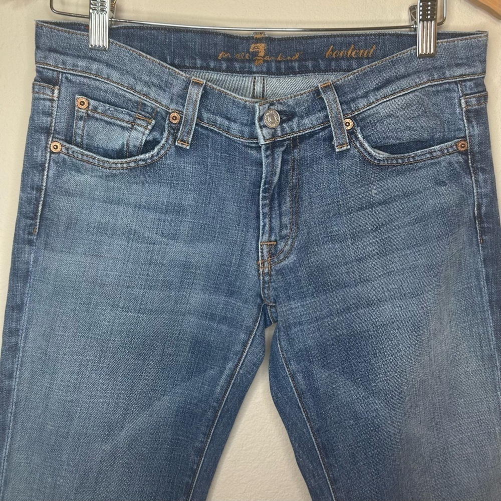 7 For All Mankind Jeans Women’s Size 28 Blue Low Rise Straight Leg 34.5” Inseam - Picture 2 of 13